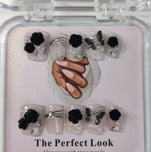 Black Rose Nail Art Set